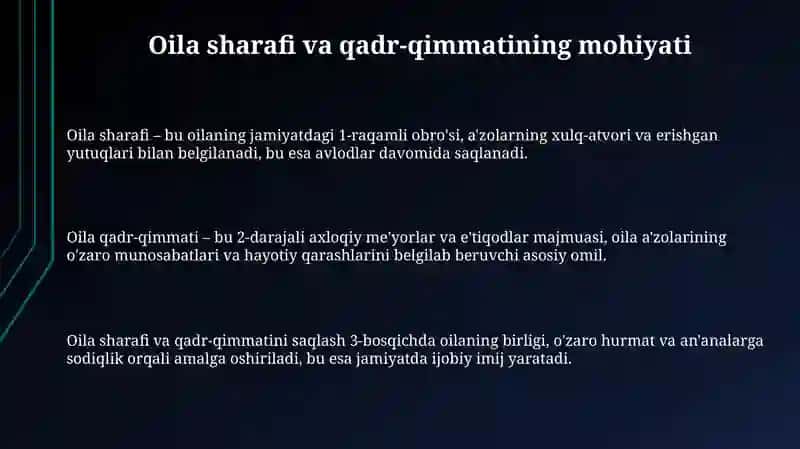 Oilaviy qadriyatlar va farzandlarning tarbiyasi 3