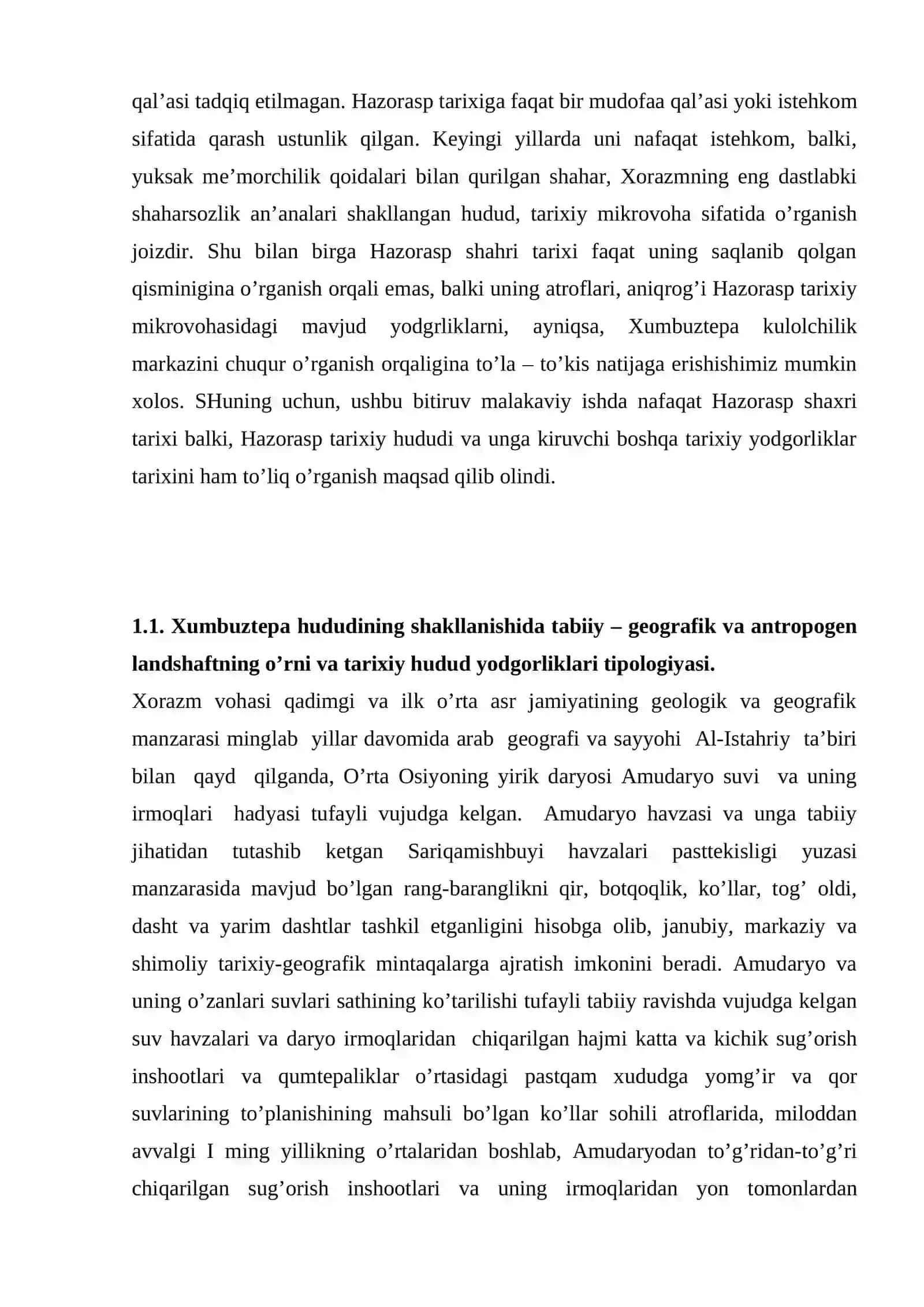 Xumbuztepa tarixiy hududi va tarixiy yodgorliklarining o’rganilishi 3