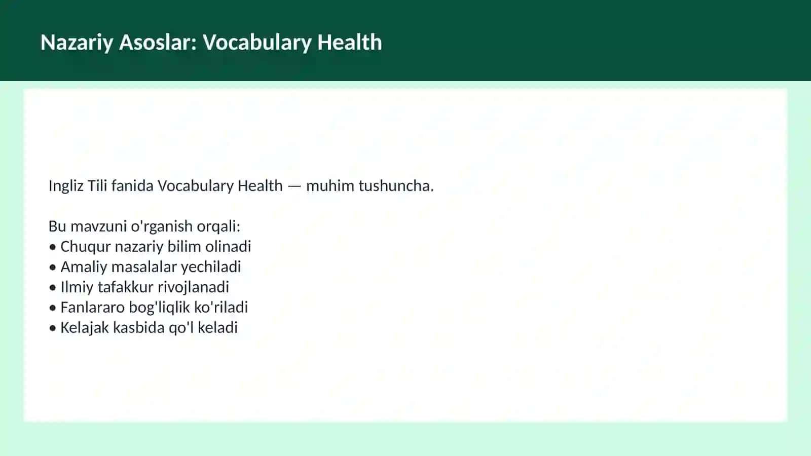 Vocabulary Education 3