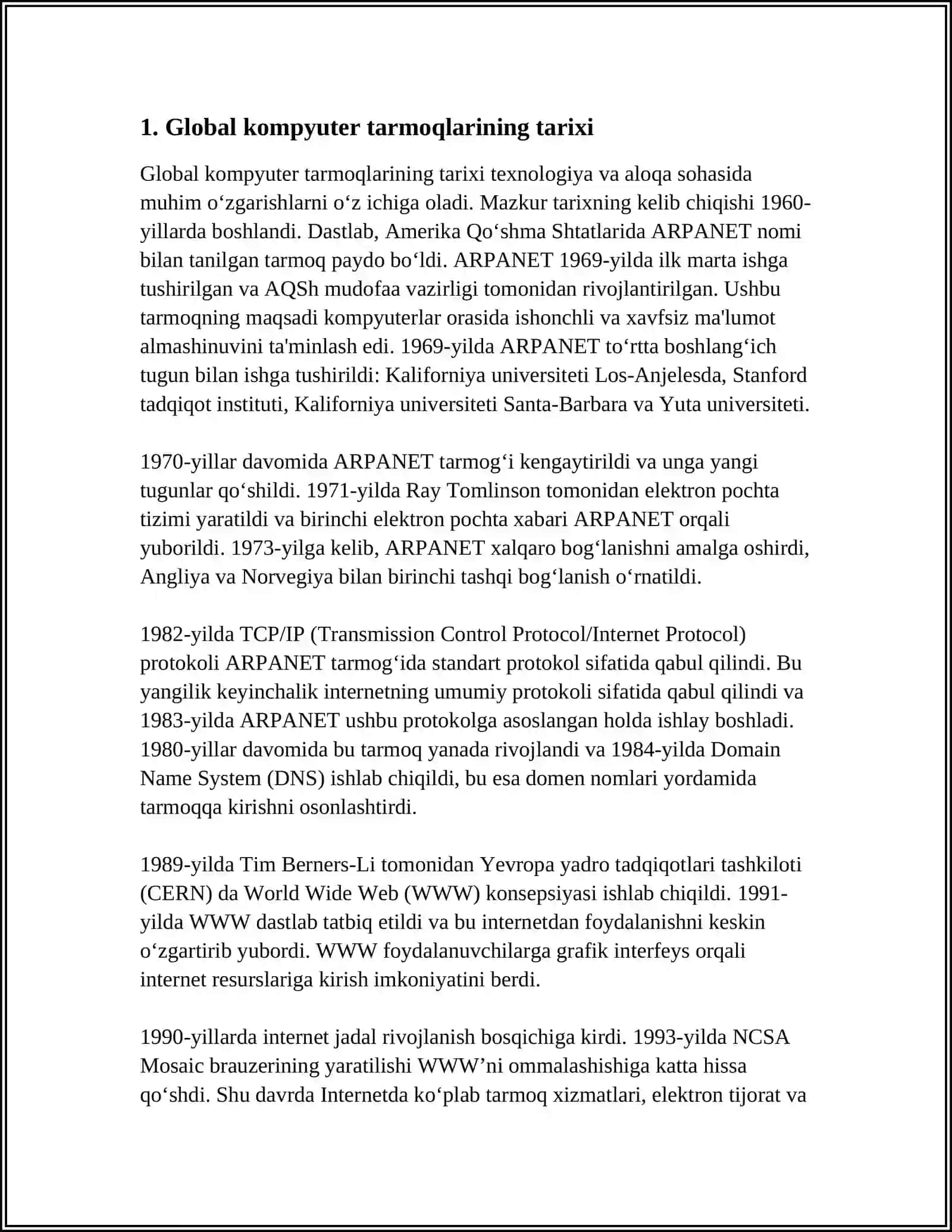 GLOBAL KOMPYUTER TARMOQLARI 3