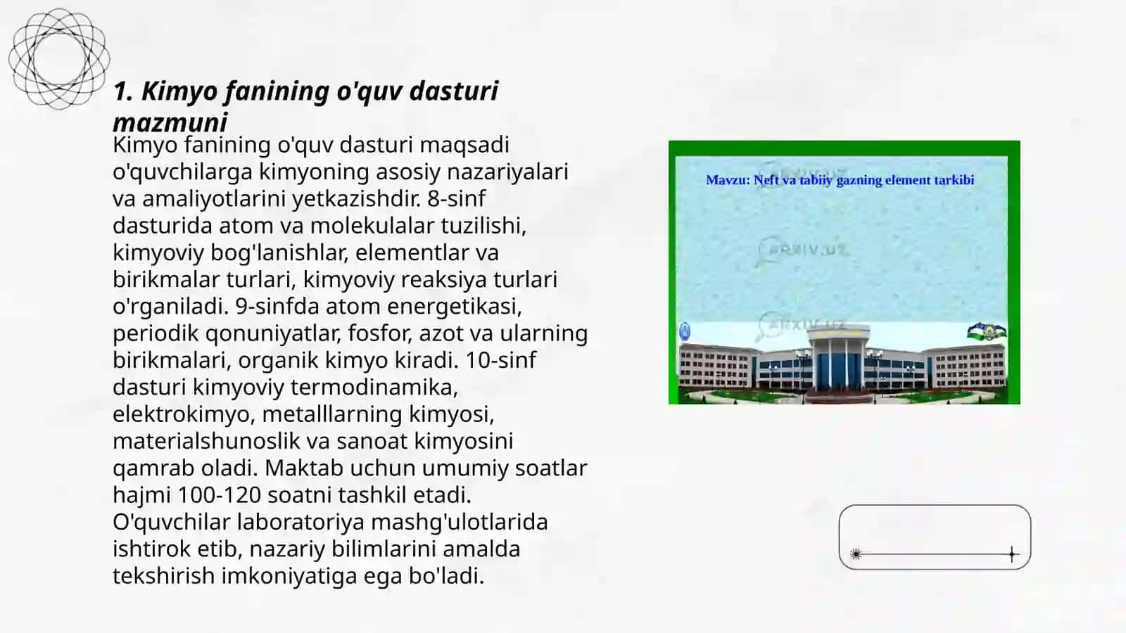 Kimyo fanining o'quv dasturi 3