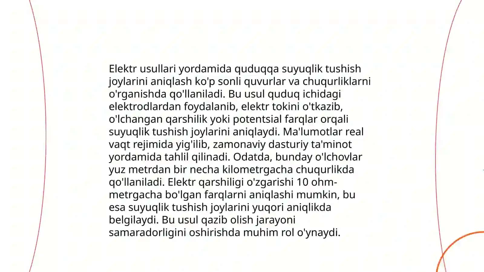Elektr usullari orqali quduqqa suyuqlik tushish joylarini aniqlash 3