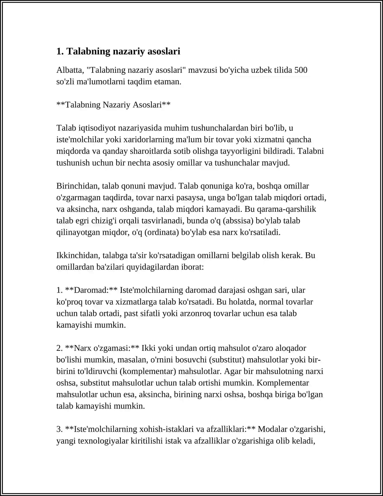 TALAB VA TAKLIF TAHLILI ASOSLARI 3