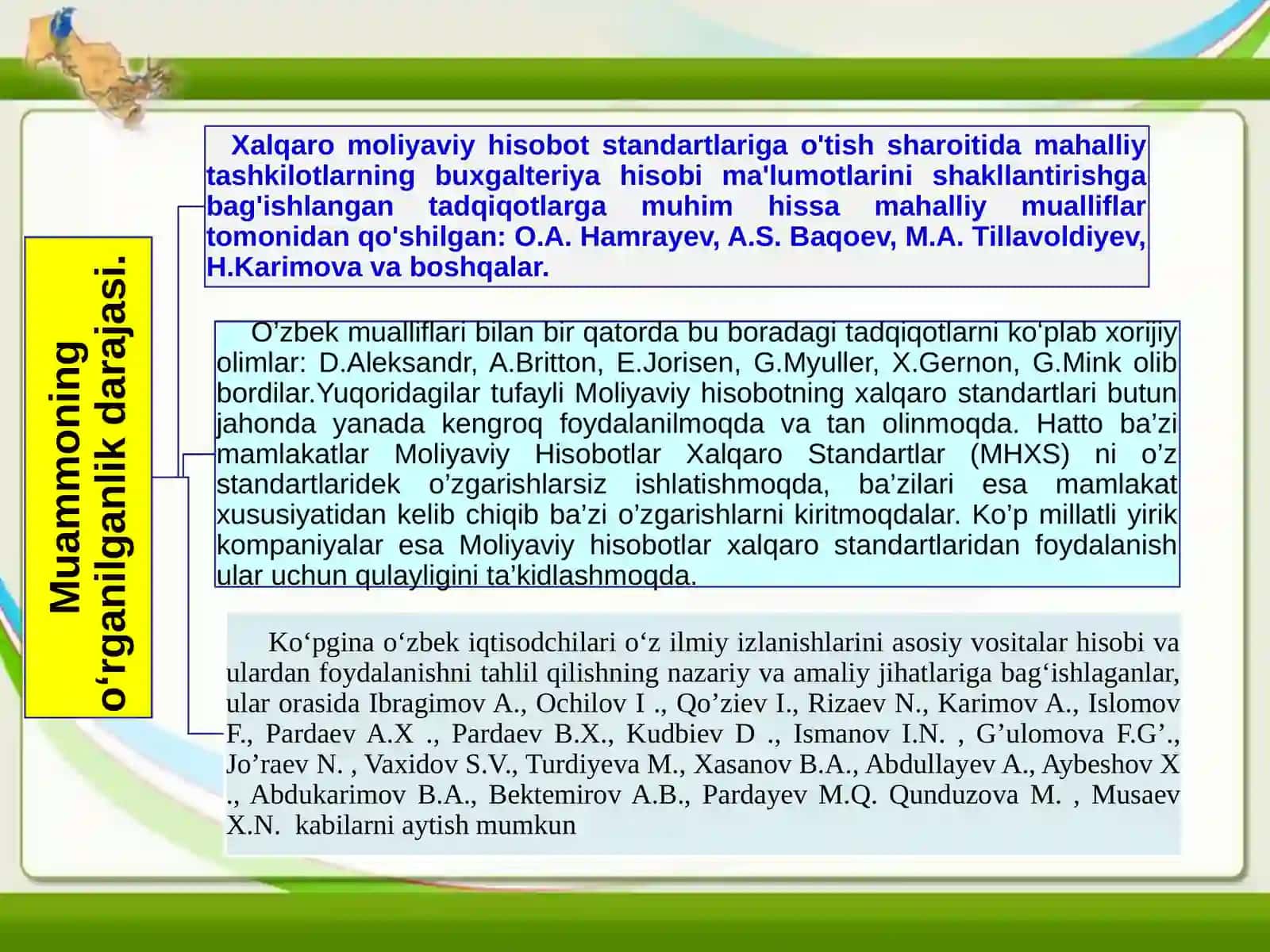 “O’ZBEKISTONDA MOLIYAVIY HISOBOTNING XALQARO STANDARTLARI BO’YICHA ASOISIY VOSITALAR HISOBINI YURITISHNING DOLZARB MASALALARI” 3