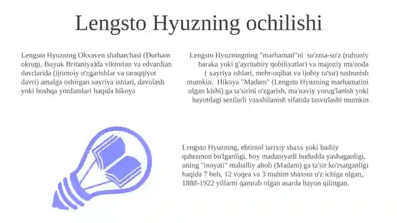 Lengsto Hyuzning Rahmat sizga xonim hikoyasi 3