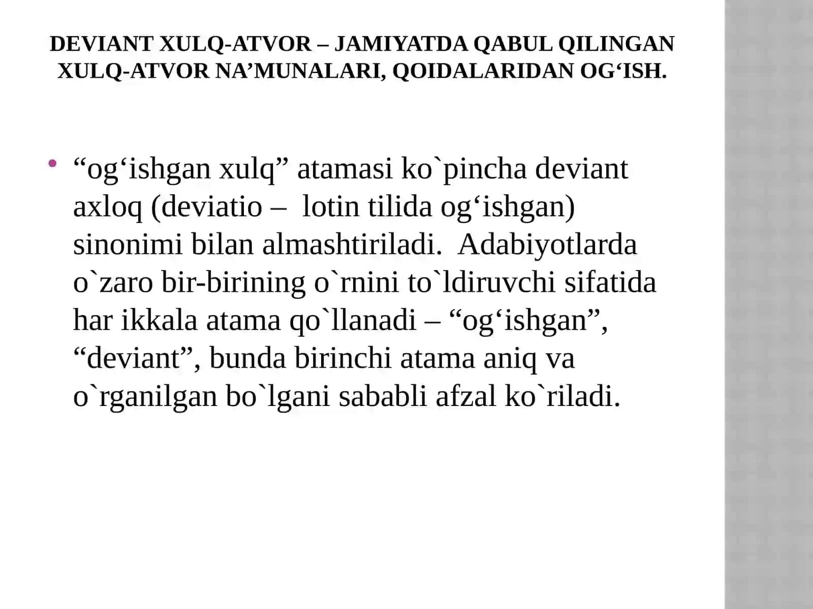 Deviant xulq-ijtimoiypedagogik muammosifatida 3
