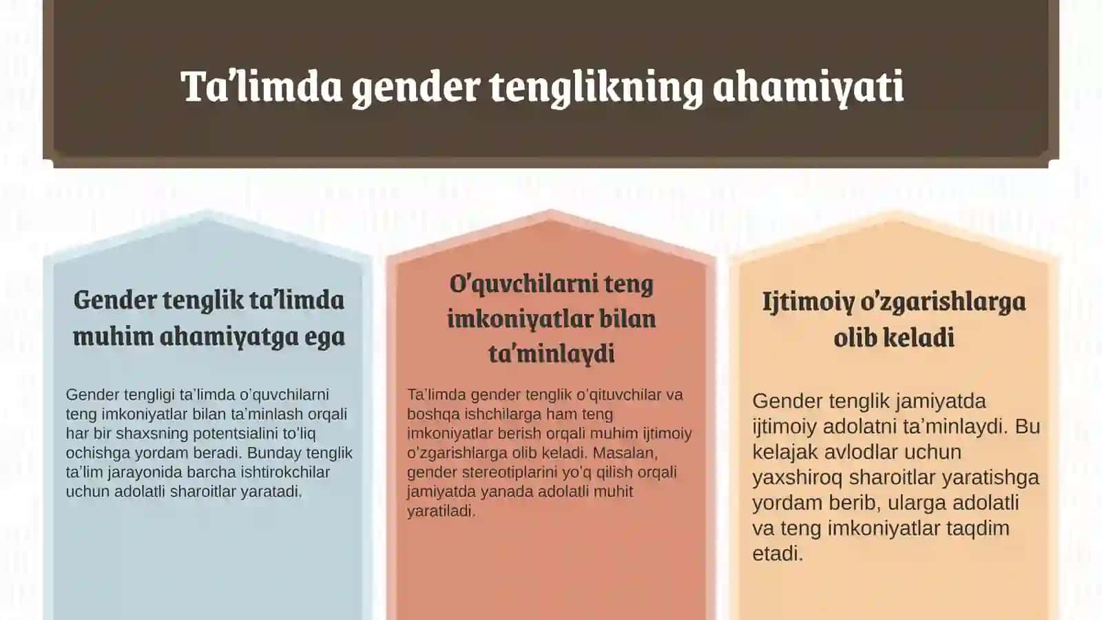 Gender tengligi taʼlim sohasida 3