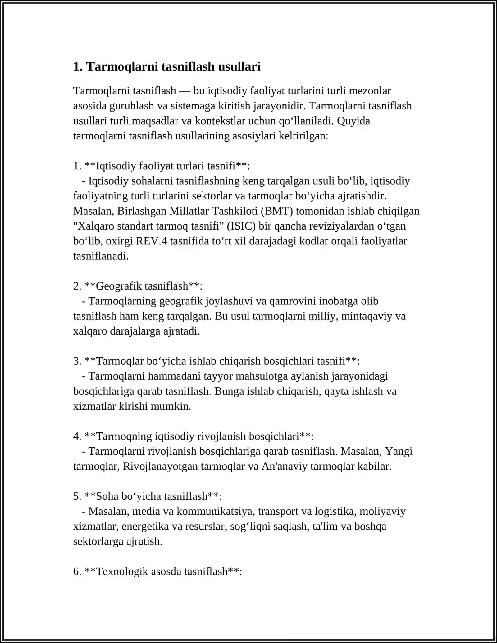 TARMOQ VA UNING TURLARI 3