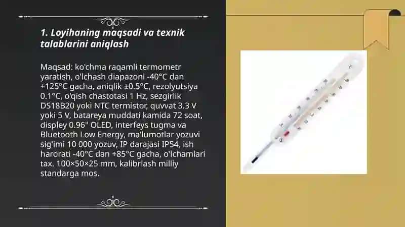 Raqamli harorat òlchovchi (termometr) qurilmani yaratish 3