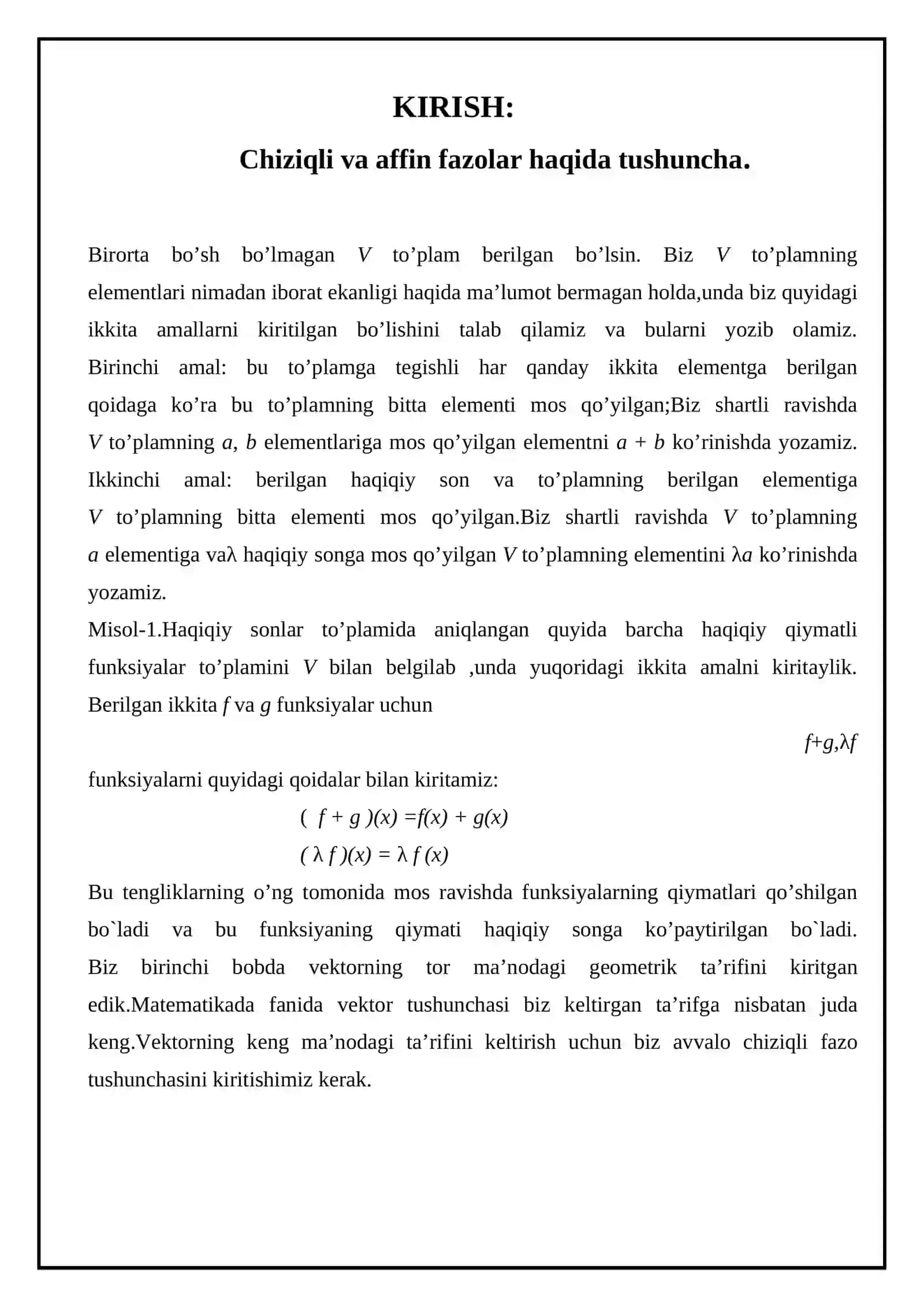 Affin fazo va affin koordinatalar sistemasi 3