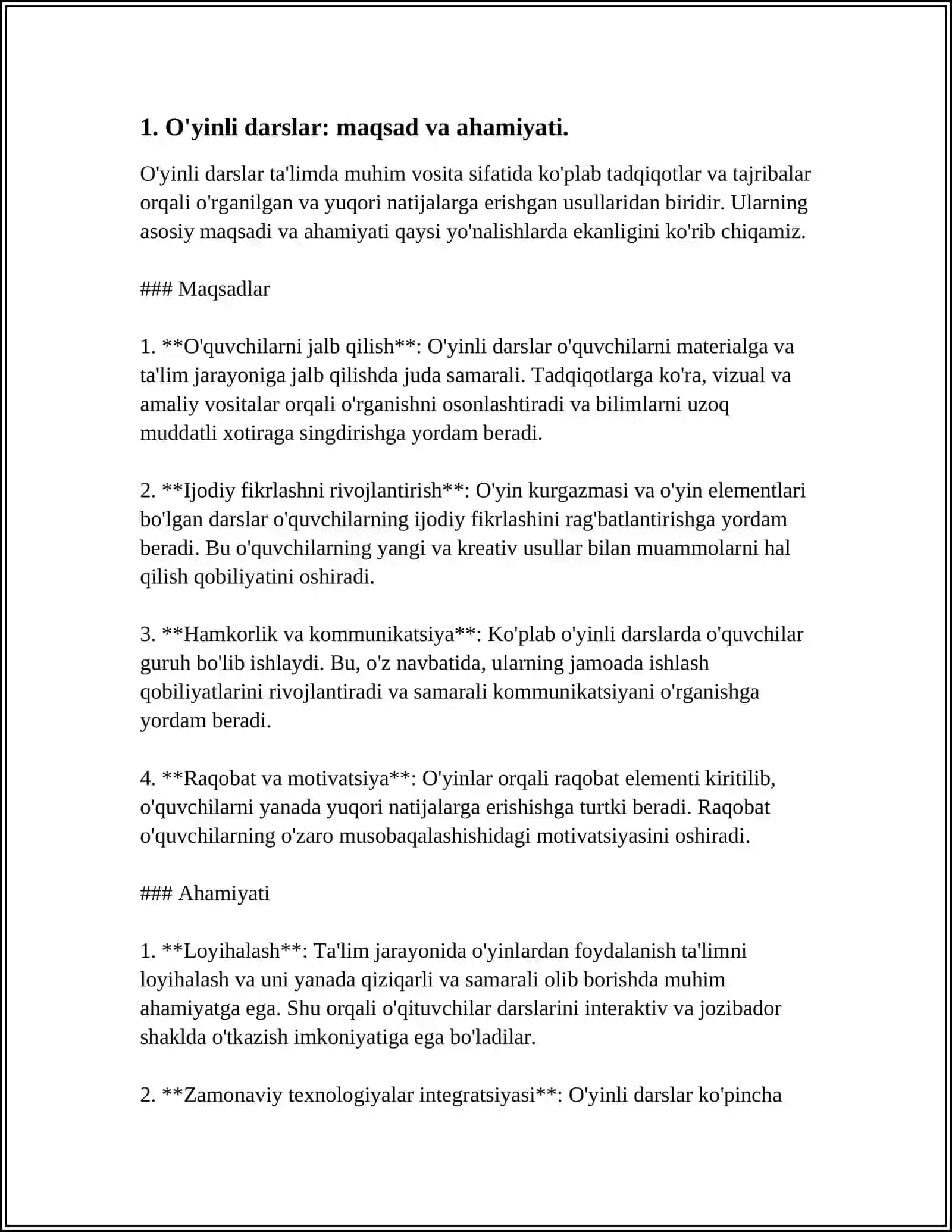 ONA TILI DARSLARIDA OʻYINLI DARSLARNI NOANʼANAVIY METODLAR ASOSIDA OʻRGANISH 3