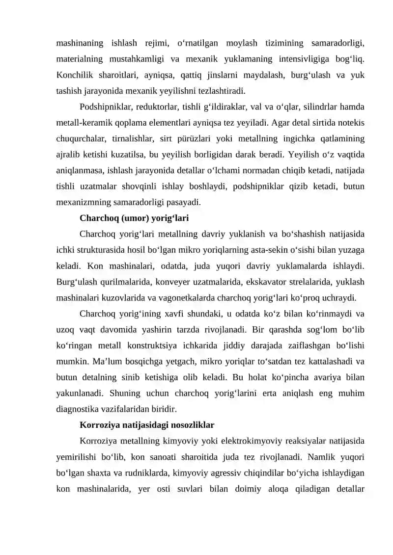 Kon mashina detallarini nosozligini aniqlash usullarini 3