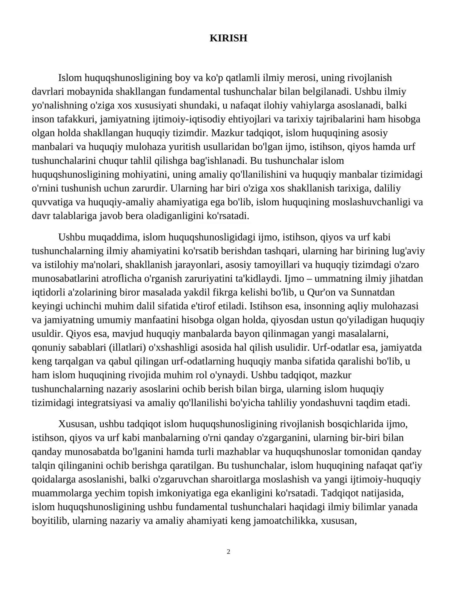 Islom huquqshunoslegida Ijmo,istehson,qiyos urf tushinchalari 3