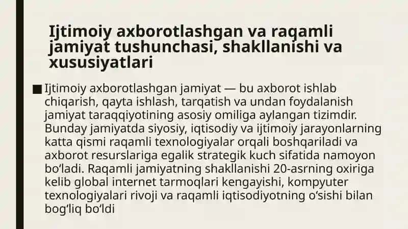 Ijtimoiy Axborotlashgan va raqamli jamiyatda manfaatlarni to‘qnashuvi va bog‘liqligi. 3