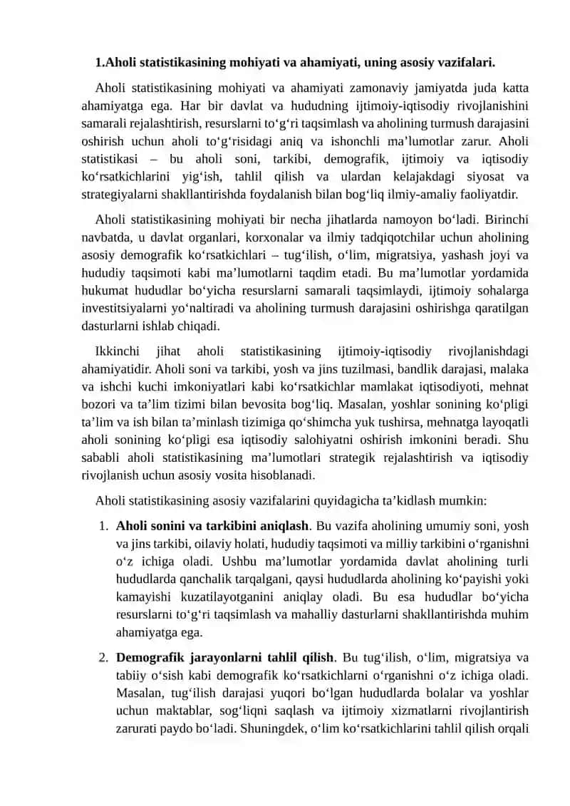 Aholi statistikasi 3