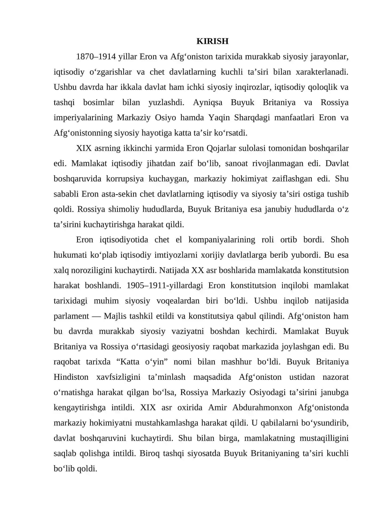 1870–1914 Yillarda Eron va Afg‘oniston 3