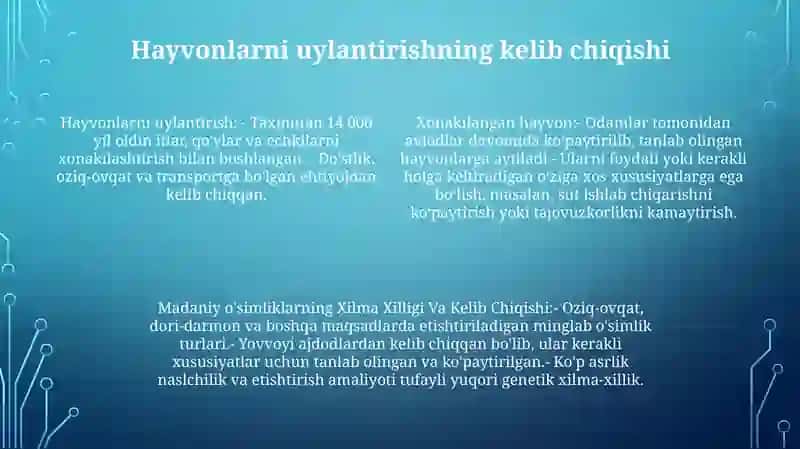 Xonakilashtirilgan Hayvon, Madaniy Osimliklarning Xilma Xilligi Va Kelib Chiqishi 3
