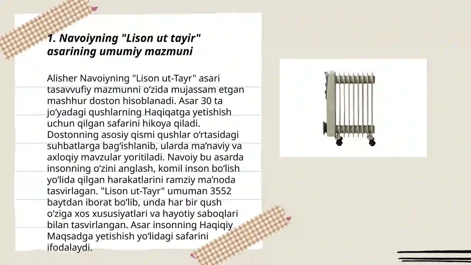 Navoiyning "Lison ut tayir" asari tahlili 3