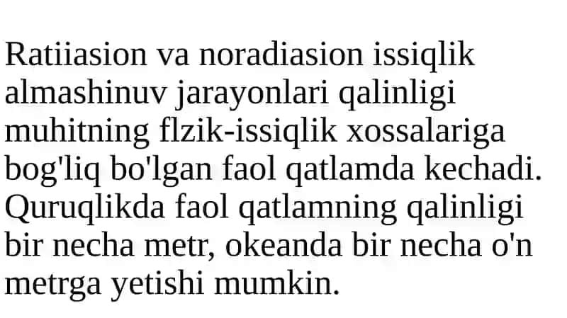 Yersirti va atmosferaning issiqlik holati 3