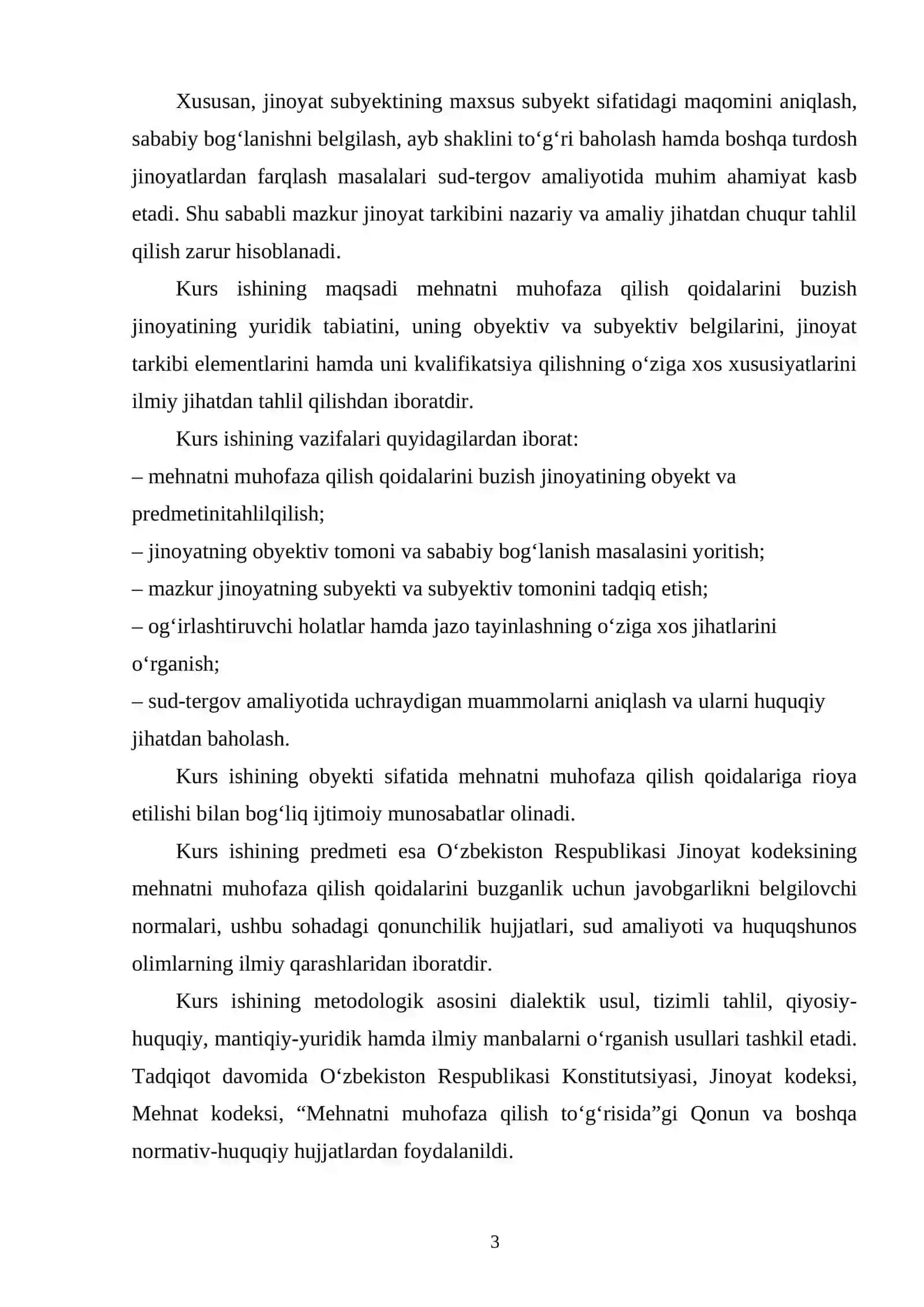 Mehnatni muhofaza qilish qoidalarini buzishning jinoiy-huquqiy xususiyatlari 26 3