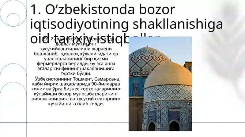 Õzbekistonda kõp ukladli iqtisodiyotning va mulkdorlar sinfining shakllanishi 3