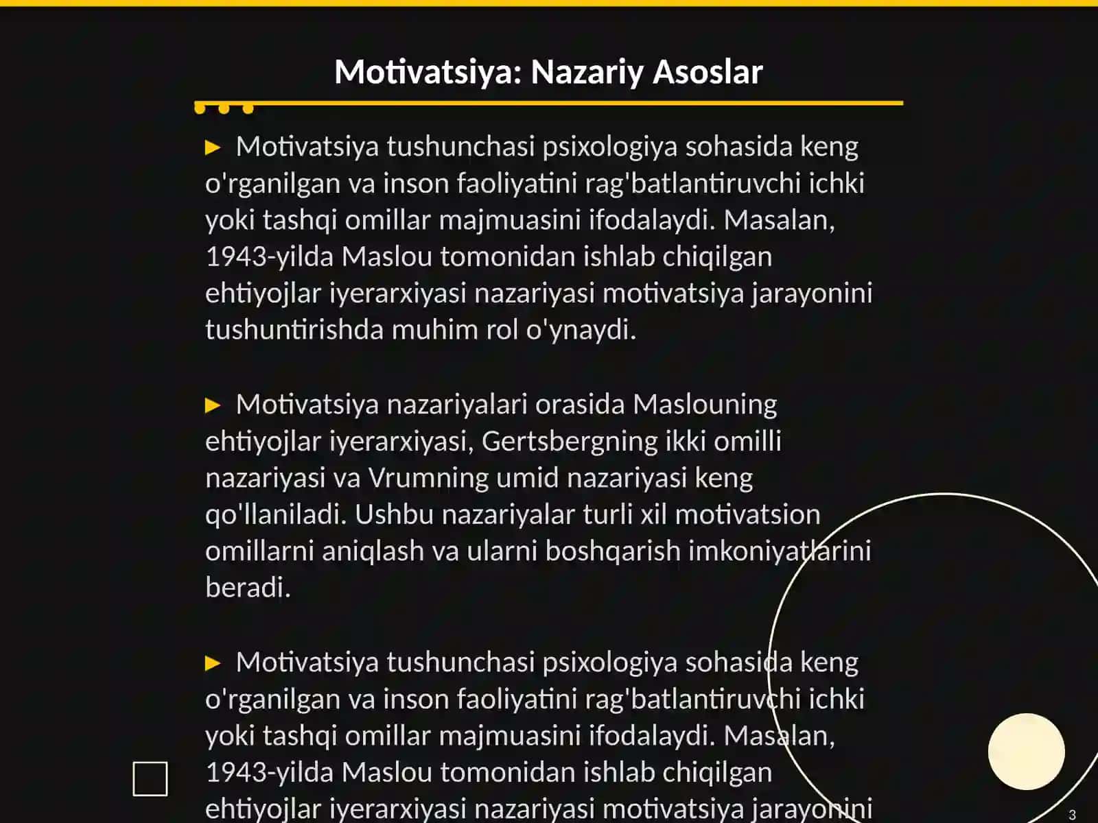 Motivatsiya tushunchasi va oshirish usullari 3