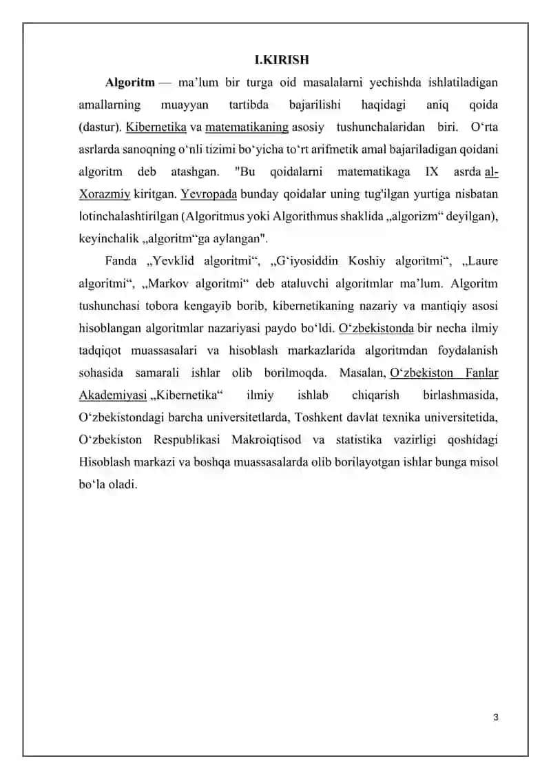 Algoritm tushunchasi va uning xarakterli xususiyatlari 3