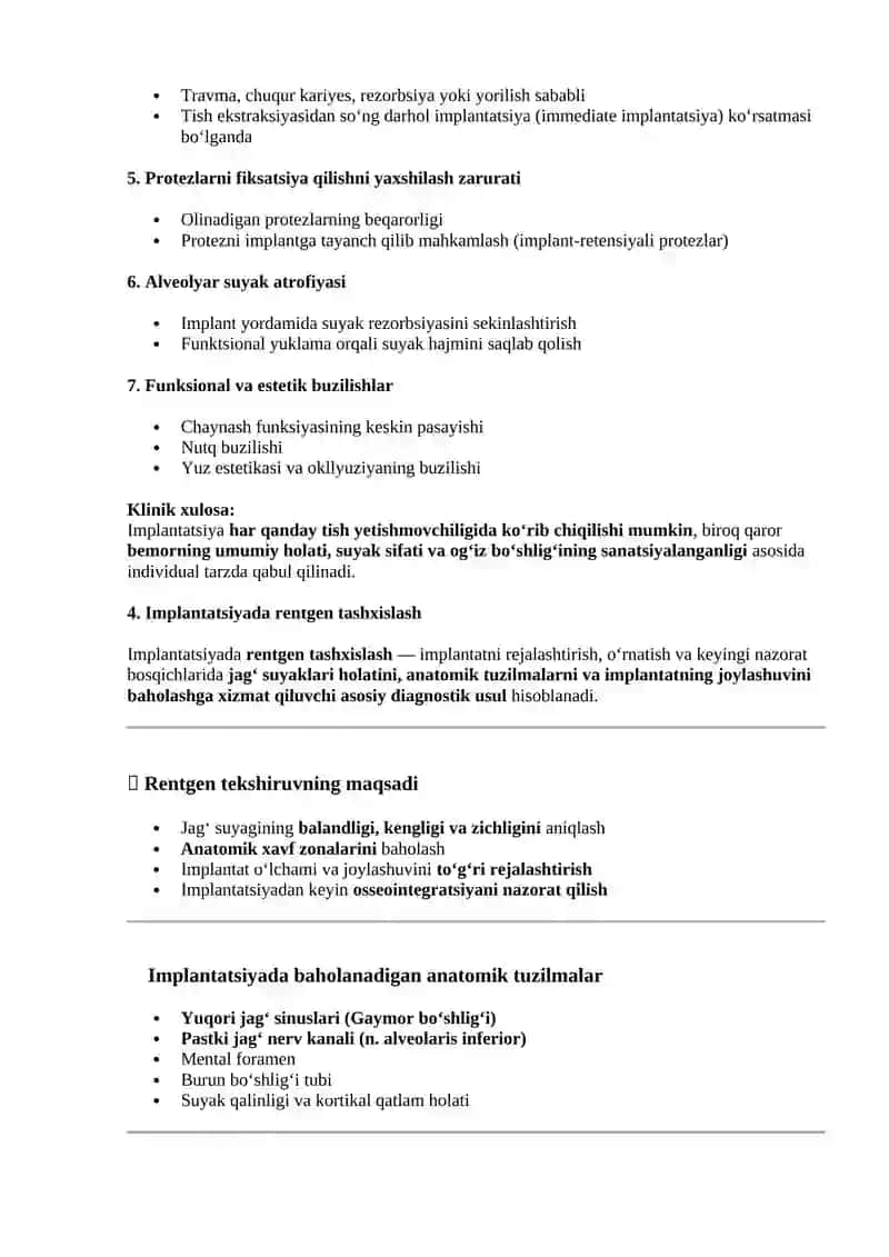 Xirurgik stomatologiya (ogʻiz boʻshligʻi) mutaxassisligi bo’yicha shakllantirilgan og’zaki savollarga javoblar ro’yxati 3