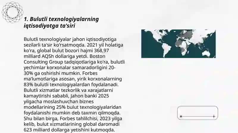 Iqtisodiyot sohalarda bulutli texnologiyalardan foydalanish xususiyatlari 3