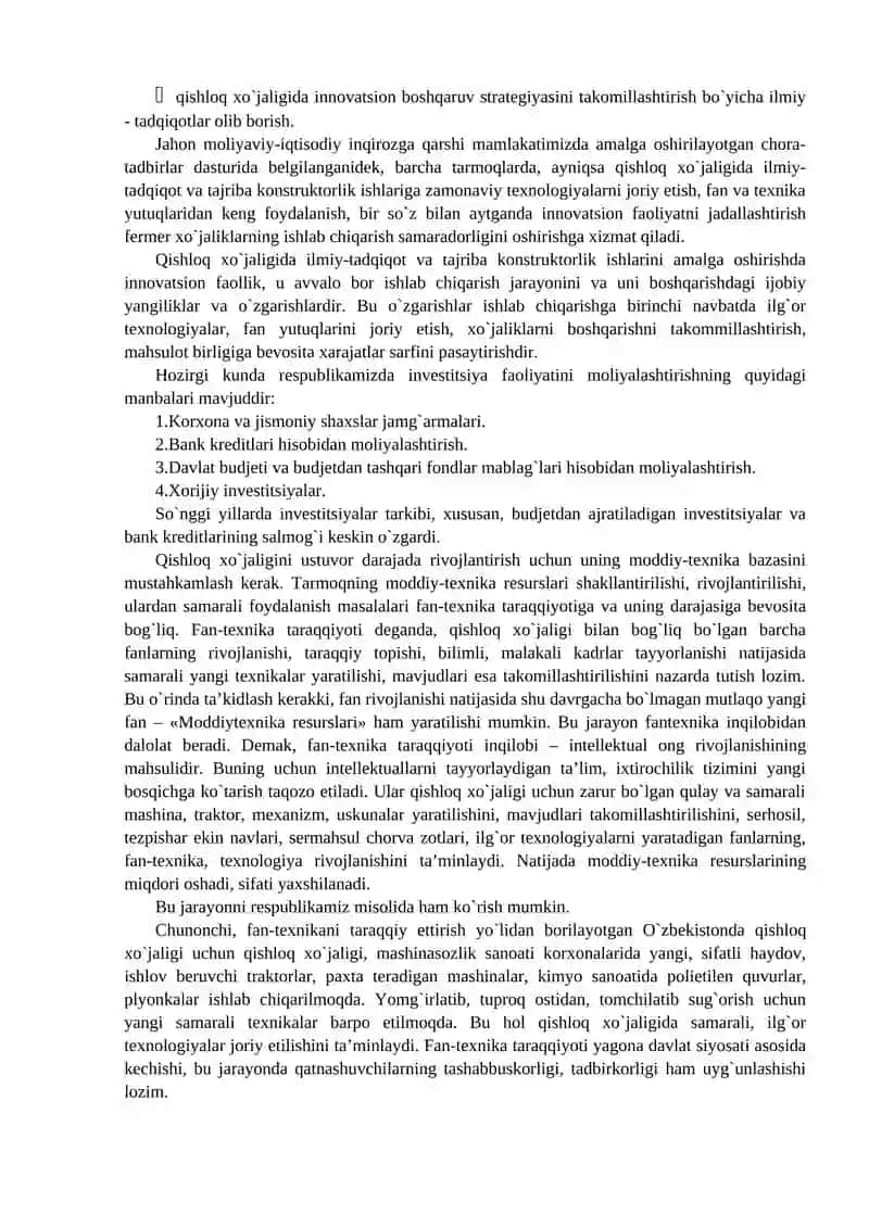 Qishloq xo`jaligida ilmiy tadqiqot va tajriba konstruktorlik ishlarini tashkil etish 3