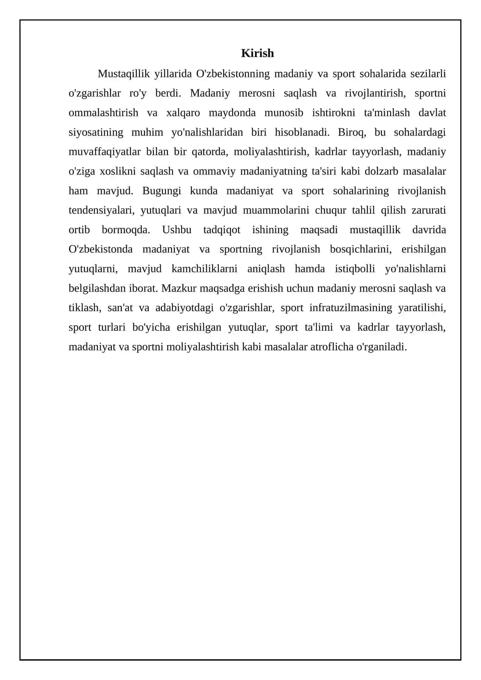 Mustaqillik yillarida madaniyat va sport sohasining rivoji 3