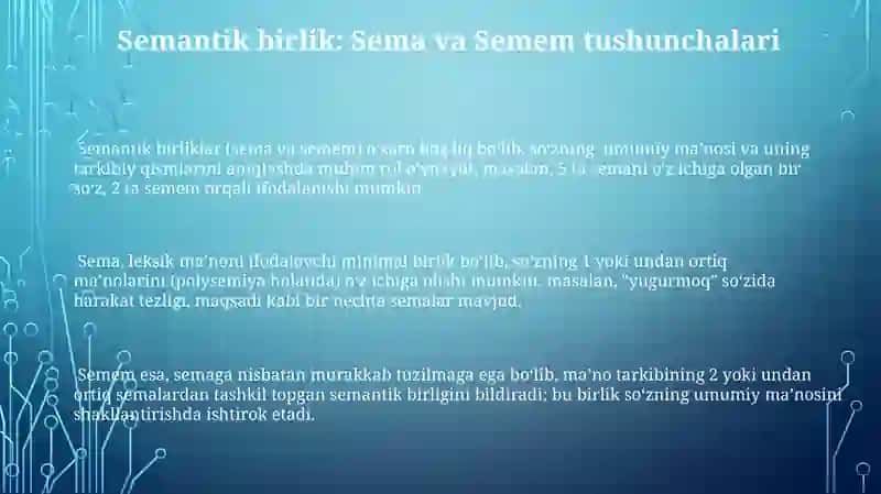 Semantik birliklar (sema va semem) 3