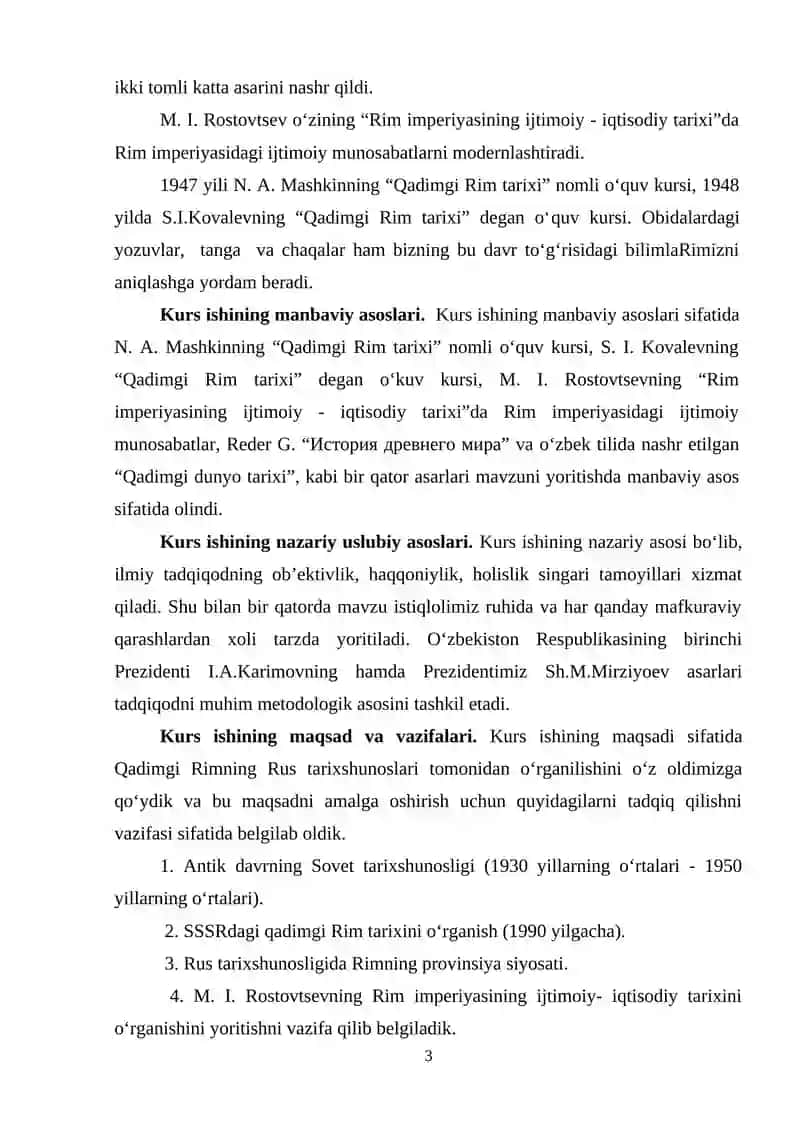 RUS TARIXSHUNOSLIGIDA QADIMGI RIM TARIXINING O‘RGANILISHI 3