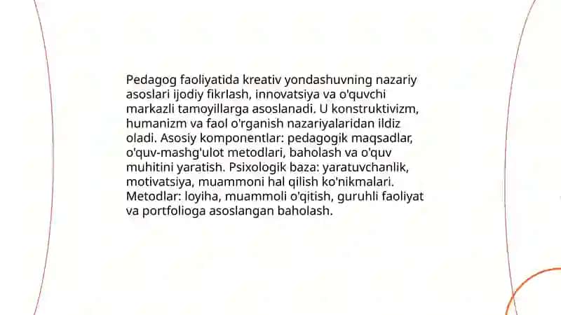 Pedagog faoliyatida kreativ yondashuvning nazariy asoslari 3