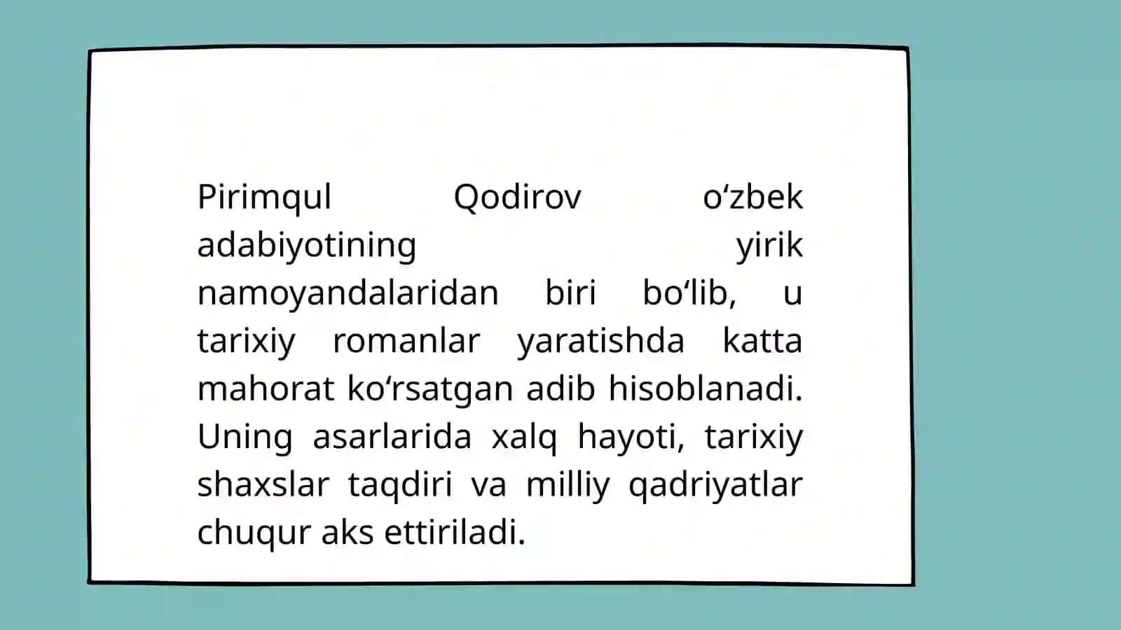 Pirimqul Qodirovning “Yulduzli tunlar”, “Avlodlar dovoni” romanlari mutolaasi va tahlili 3
