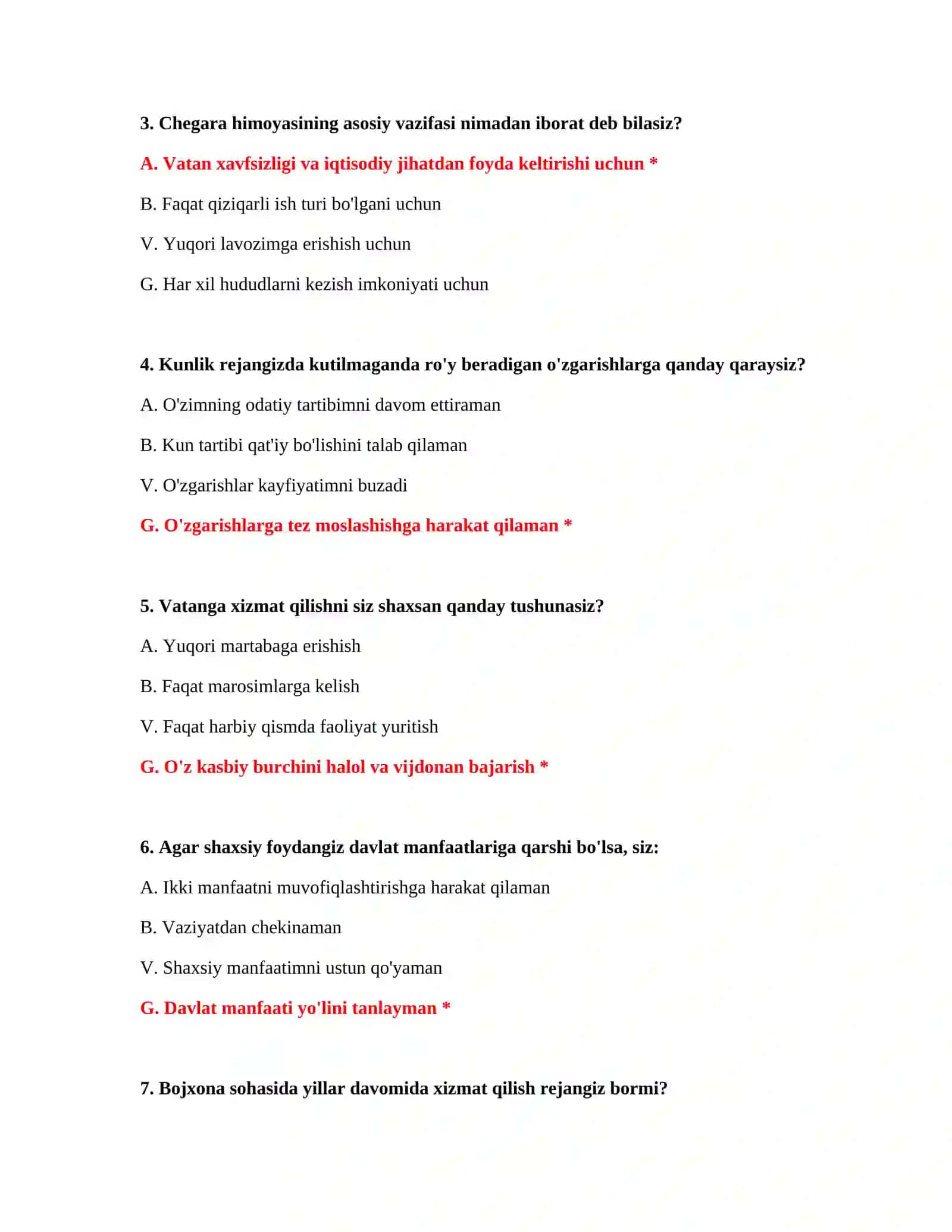 PSIXOTEST SAVOLLARI 3
