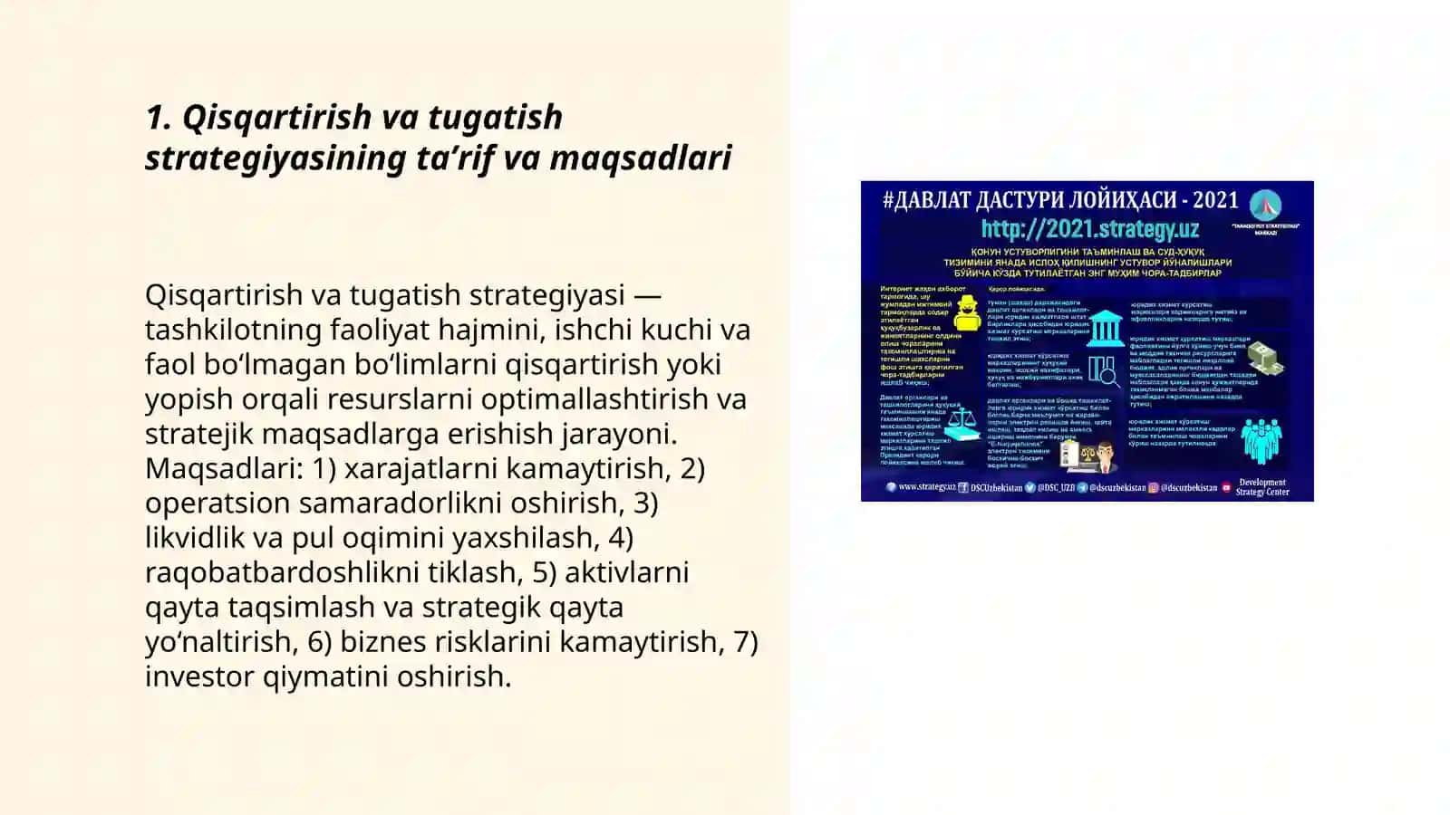 Qisqartirish va tugatish strategiyasi 3