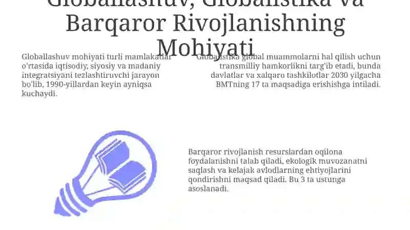 Globallashuv, Globalistika va Barqaror Rivojlanishning Mohiyati 3
