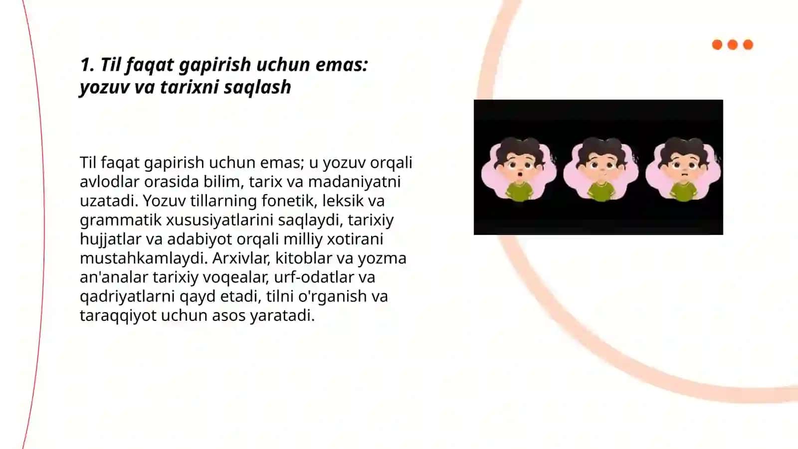 Til faqat gapirish uchun berilmagan 3