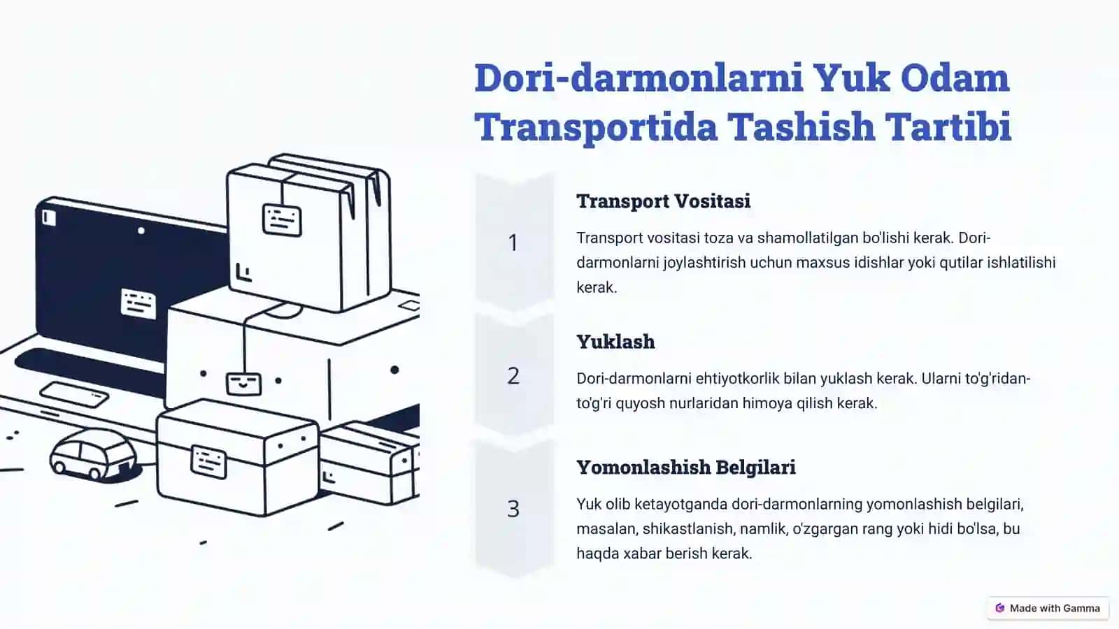 Dori-darmonlarni Tashish Talablari 3