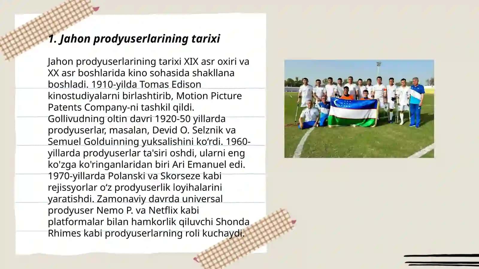 Jahon prodyuserlarining tarixi 3