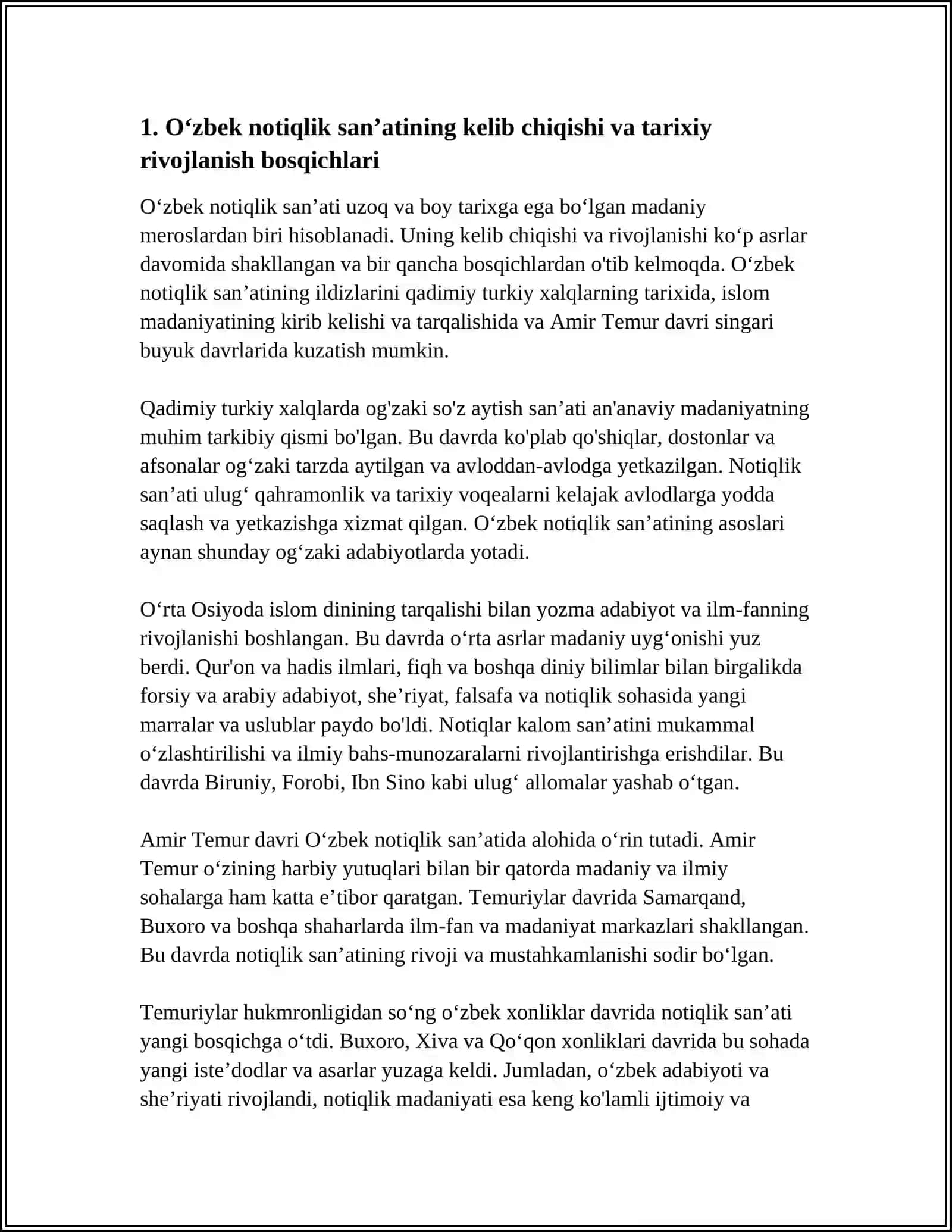 Oʻzbek notiqlik san'ati tarixini oʻrganish 3