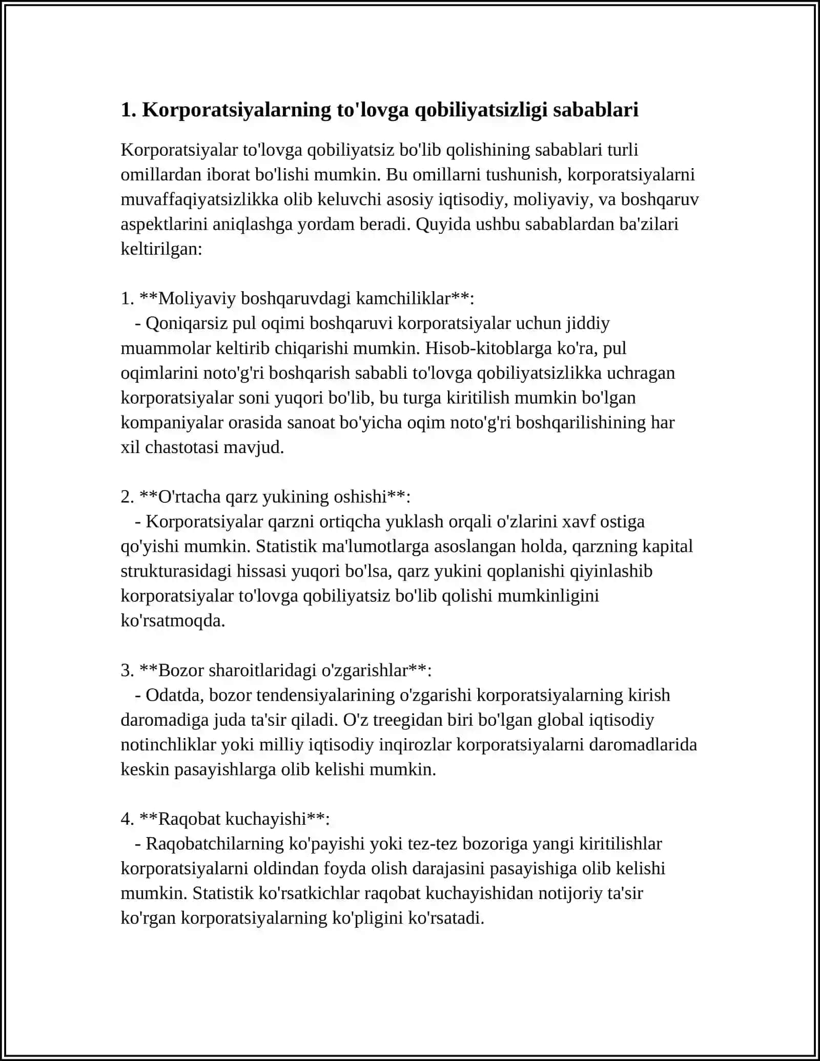 KORPORATSIYALARNING TO'LOVGA QOBILYATSIZLIGI TUSHUNCHASI 3