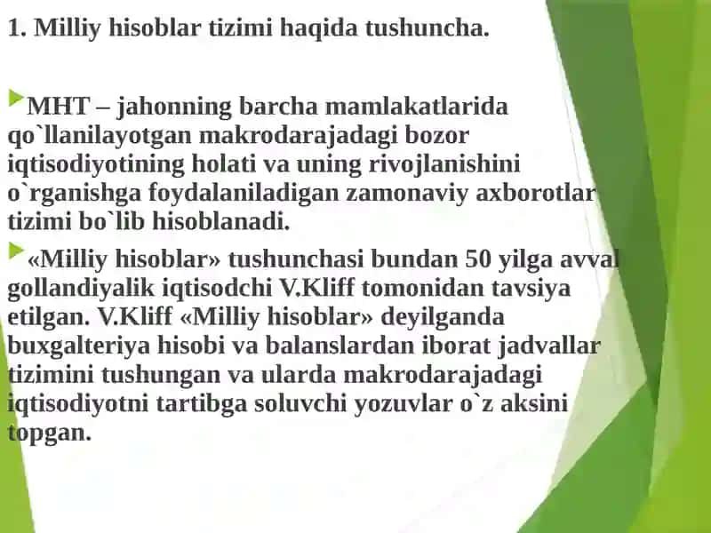 Milliy hisoblar tizimi va makro iqtisodiy ko'rsatkichlar tizimi 3