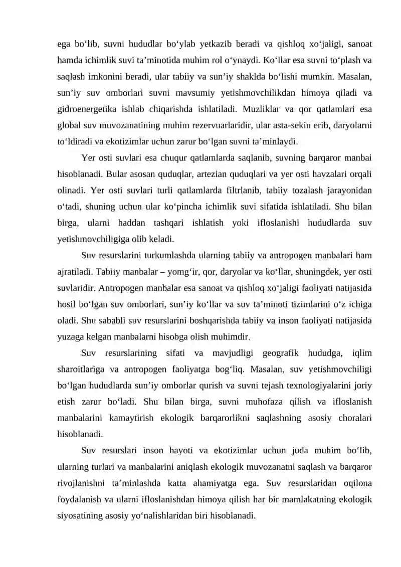Suv resurslari va ularning ifloslanishi 3