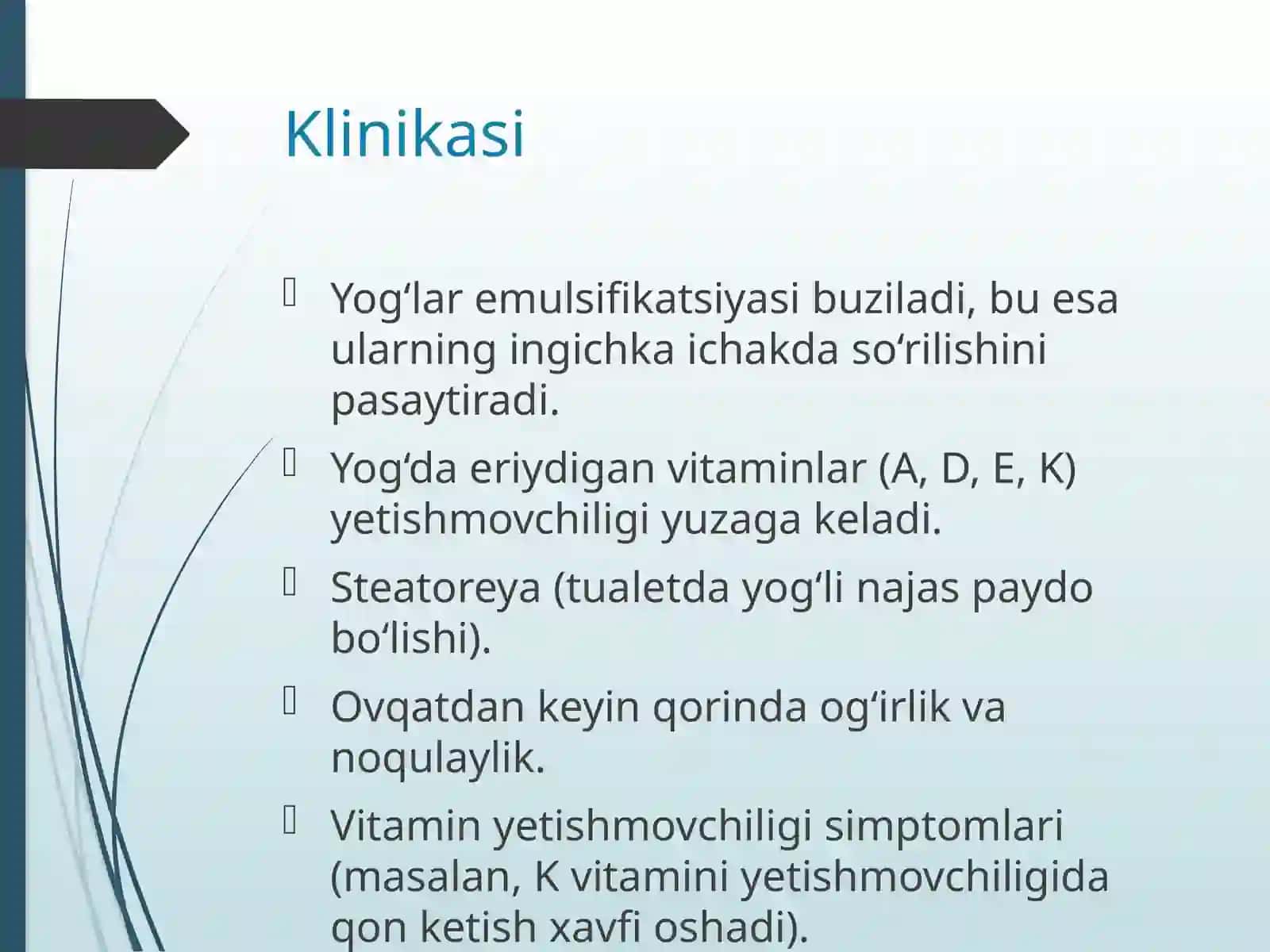 Surunkali gepatitlar va xolesistitlarda yog‘lar hazm bo‘lishining buzilishi 3