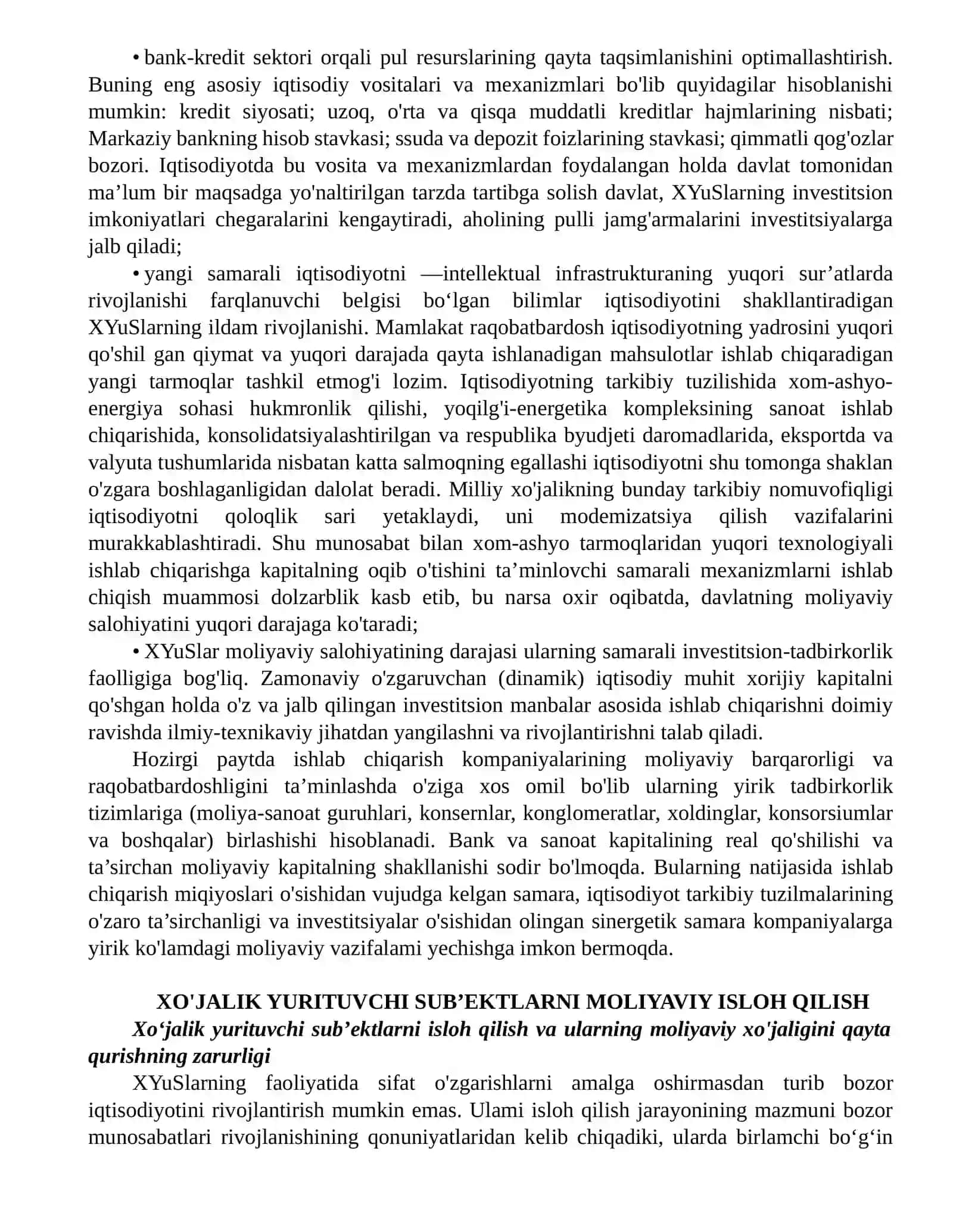 XO'JALIK YURITUVCHI SUB’EKTLAR MOLIYASI-DAVLAT MOLIYAVIY SALOHIYATINING ASOSI 3