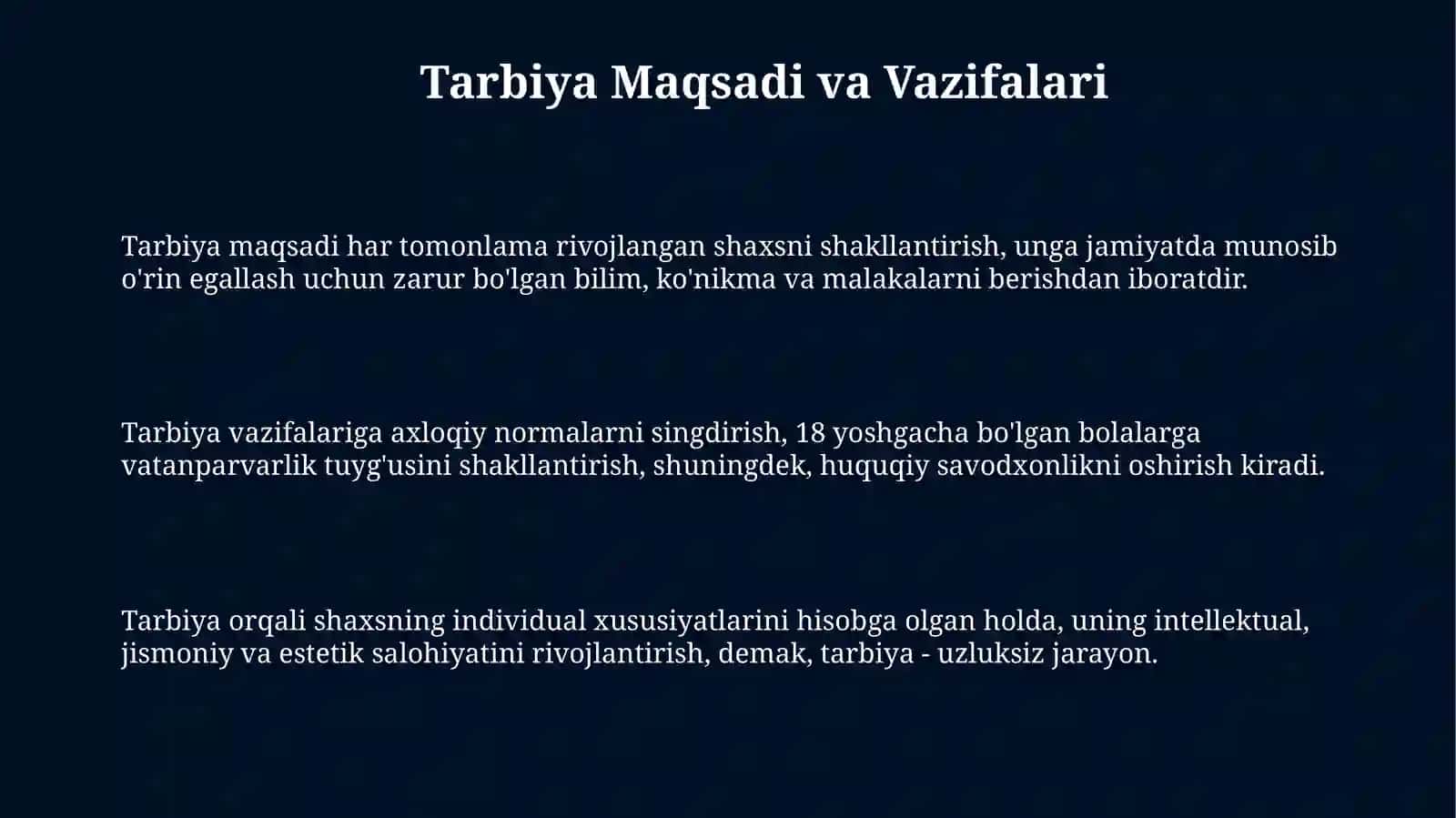 Tarbiya usullari va shakllari 3