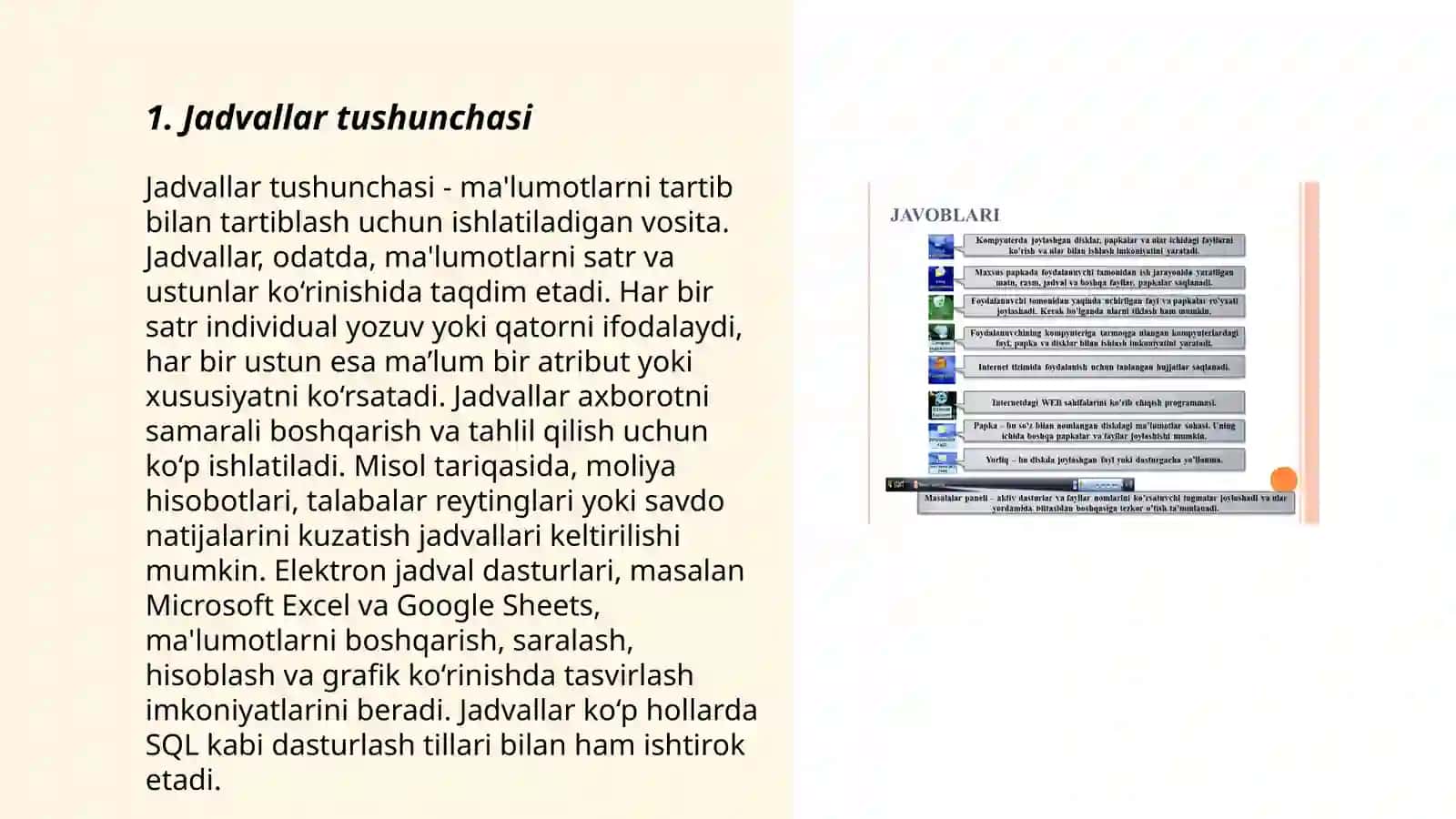 Jadvallar haqida 3
