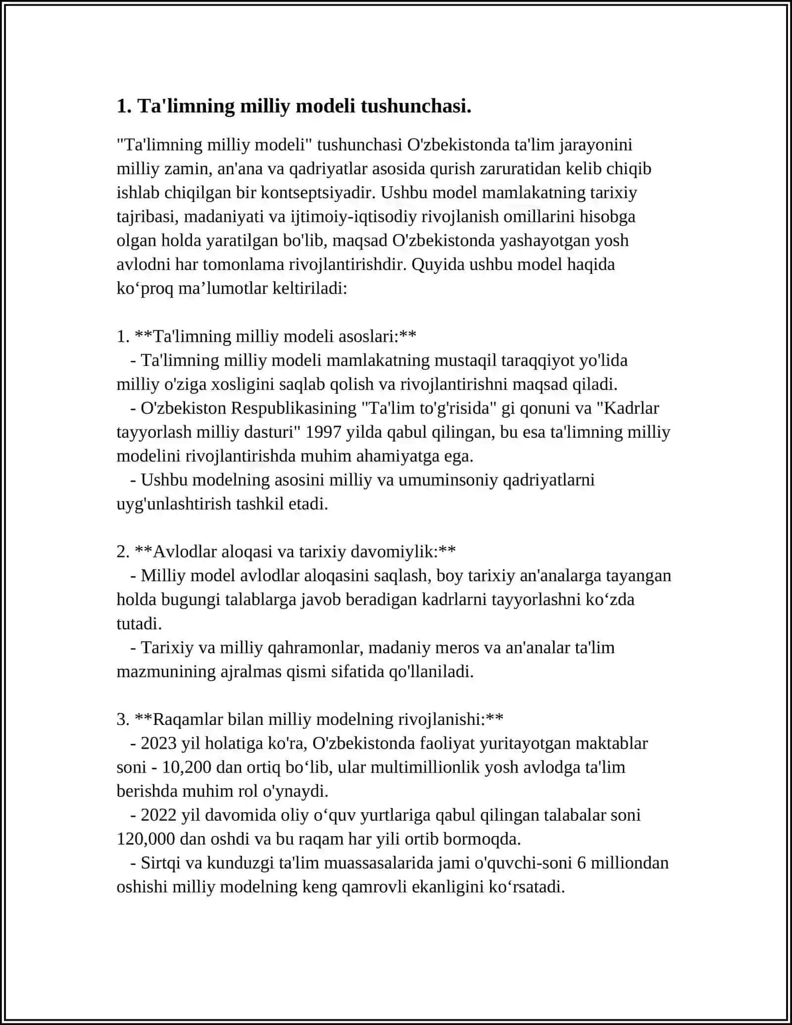 TA'LIMNING MILLIY MODELINING SHAKLLANISHI, RIVOJLANISHI VA SOHADAGI MUAMMOLAR 3